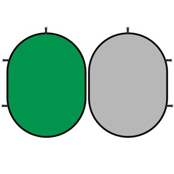 Pop Up Reversible Chromakey Grey and Green Folding Collapsible Background | 150 x 200cm [Refurbished Grade B]