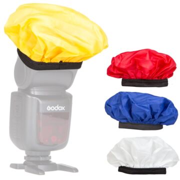 Life Of Photo 4 Coloured Plastic Gel Diffuser Caps for Hotshoe Flash Guns