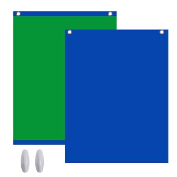 Blue & Green Background with Wall Hooks