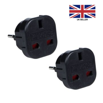 2 Pack of UK adapters Black