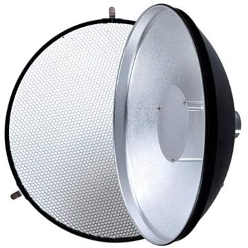 Solid Metal Beauty Dish (inc. Honeycomb Grid) | Atom and Godox Witstro AD-S3
