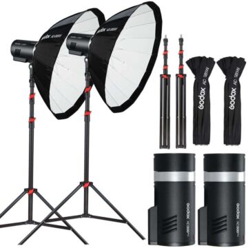 Godox AD300 Pro II Portable Twin Head Studio Kit | White