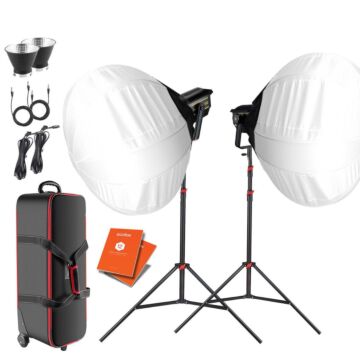 Godox VL150 LED Video Light | Twin Dome Softbox Lighting Kit