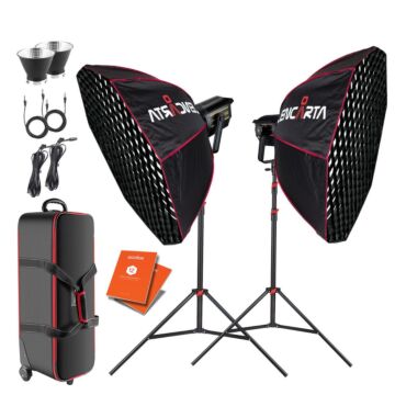 Godox Dual VL150 Kit with Gridded 120cm Octa Softbox and Bag 