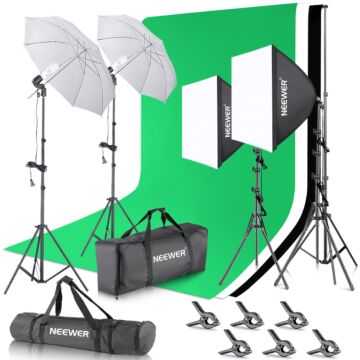 NEEWER 2.6x3M Studio Lighting Kit with 24w LED Bulb