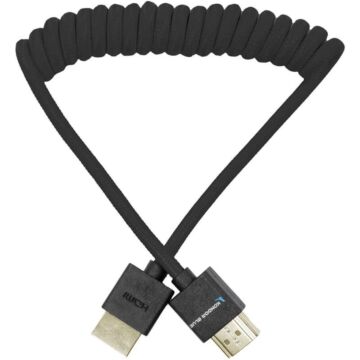 Kondor Blue KONFHDMI12BK Full HDMI Cable for On-Camera Monitors 12"-24" Braided Coiled