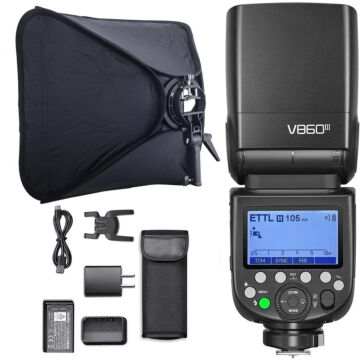 Godox V860III Sony Speedlight with Bowens Fit Softbox