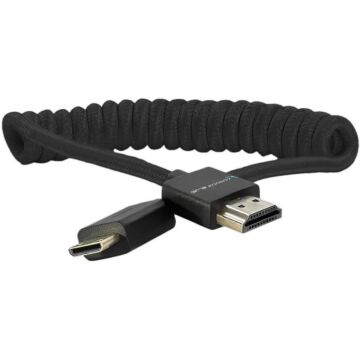 Kondor Blue KONMNFHDMI12BK Mini HDMI to Full HDMI Cable 12"-24" Braided Coiled