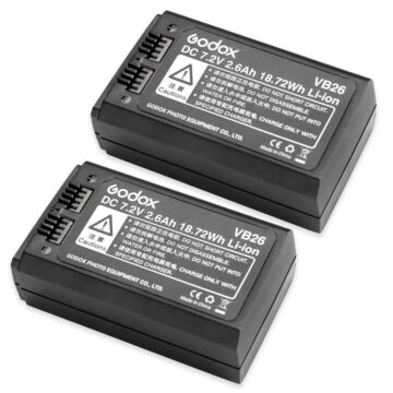 Godox Li-on Battery for V1/V860III/AD100 PRO - VB26 2 Pack