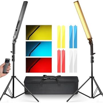 NEEWER BH20B 2 Pack LED Video Light Stick Kit 