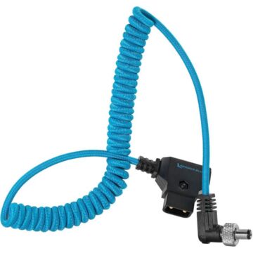 Kondor Blue KONDCTAP25LOCK Coiled D-Tap to Locking DC 2.5mm Right Angle Cable