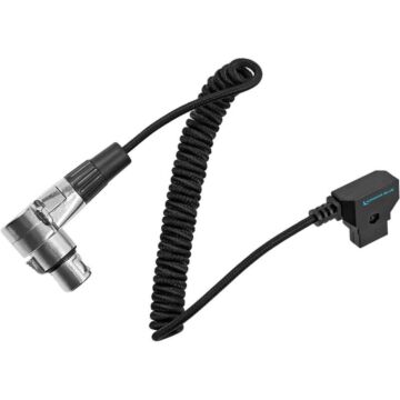 Kondor Blue KONDTAP4XLR D-Tap to 4 Pin XLR Female Right Angle Coiled Power Cable