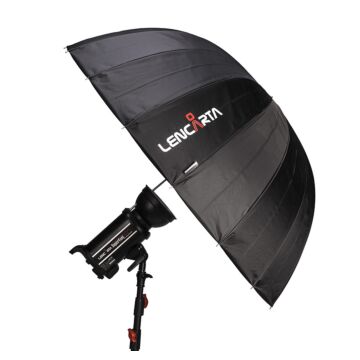 Silver Reflective Deep Parabolic Umbrella | Lencarta | 130cm 